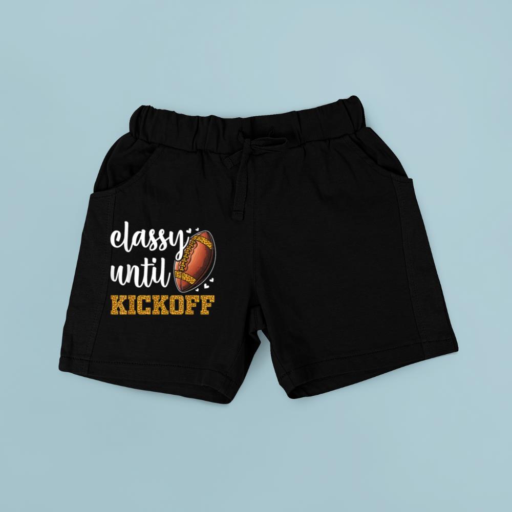 classy until kickoff football leopard funny football women Short