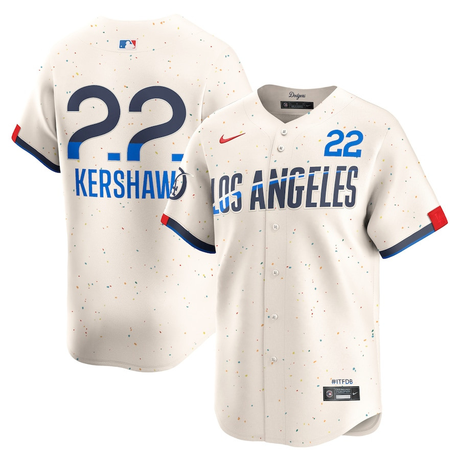 Clayton Kershaw 22 Los Angeles Dodgers 2024 City Connect Limited Men Jersey - Cream - JS221