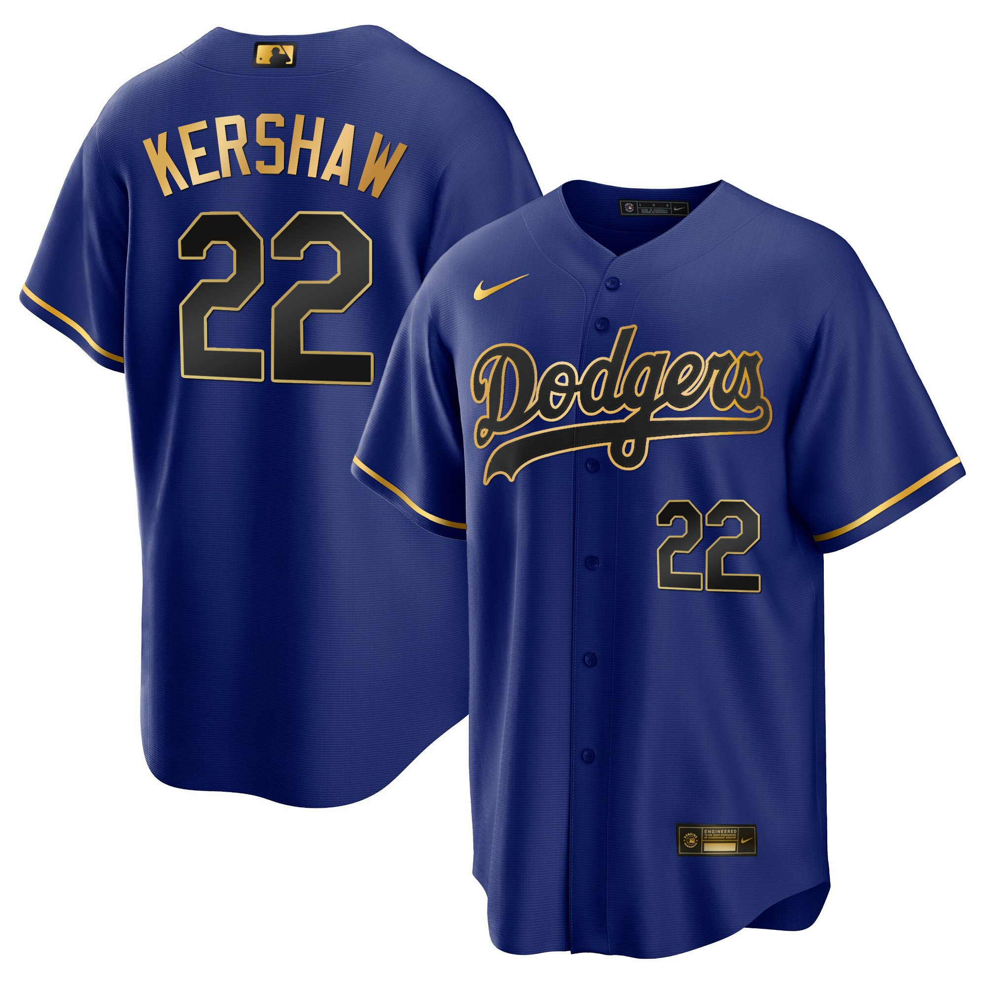 Clayton Kershaw 22 Los Angeles Dodgers Baseball Men Jersey - Cool Black Royal - JS896