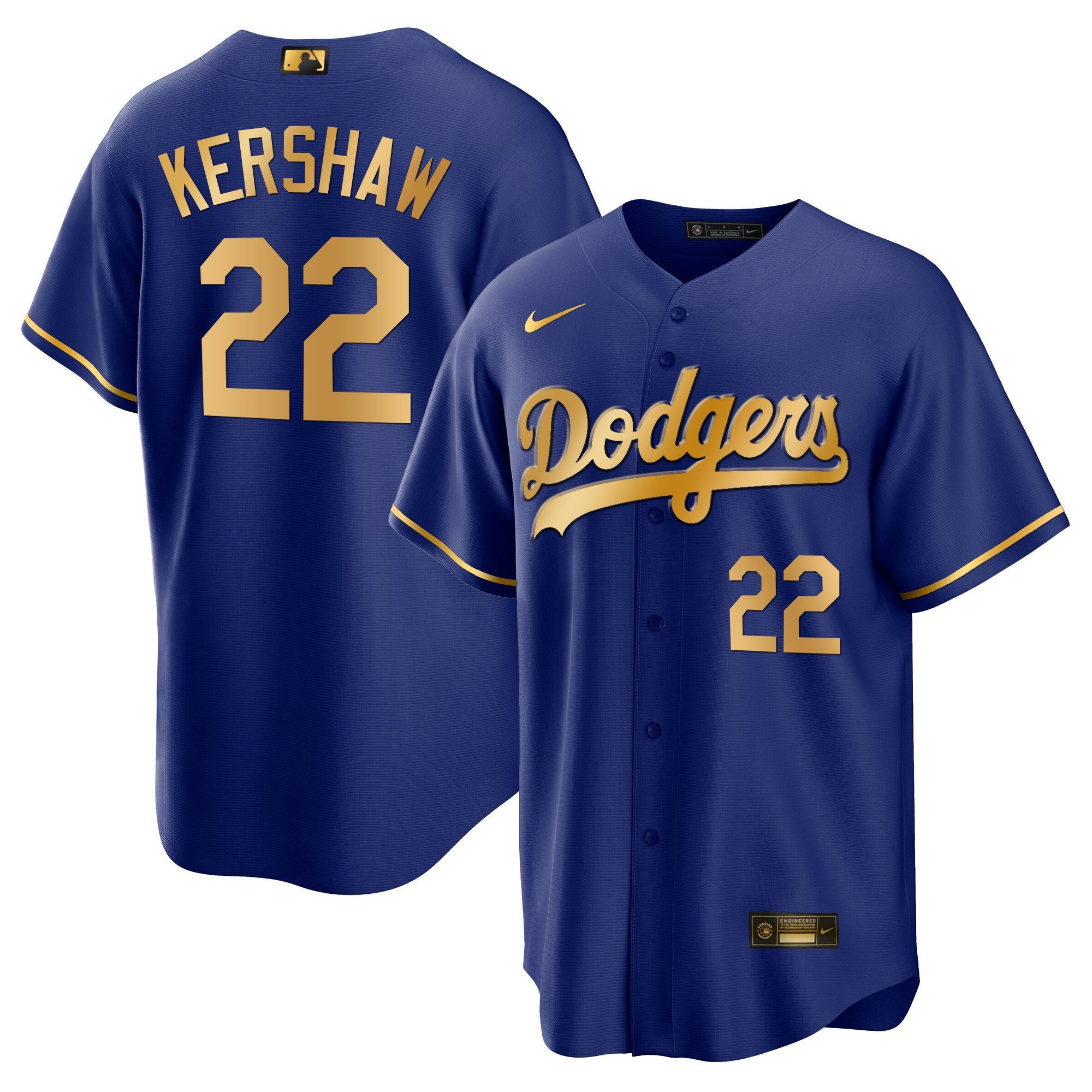 Clayton Kershaw 22 Los Angeles Dodgers Baseball Men Jersey - Cool Royal Gold - JS444