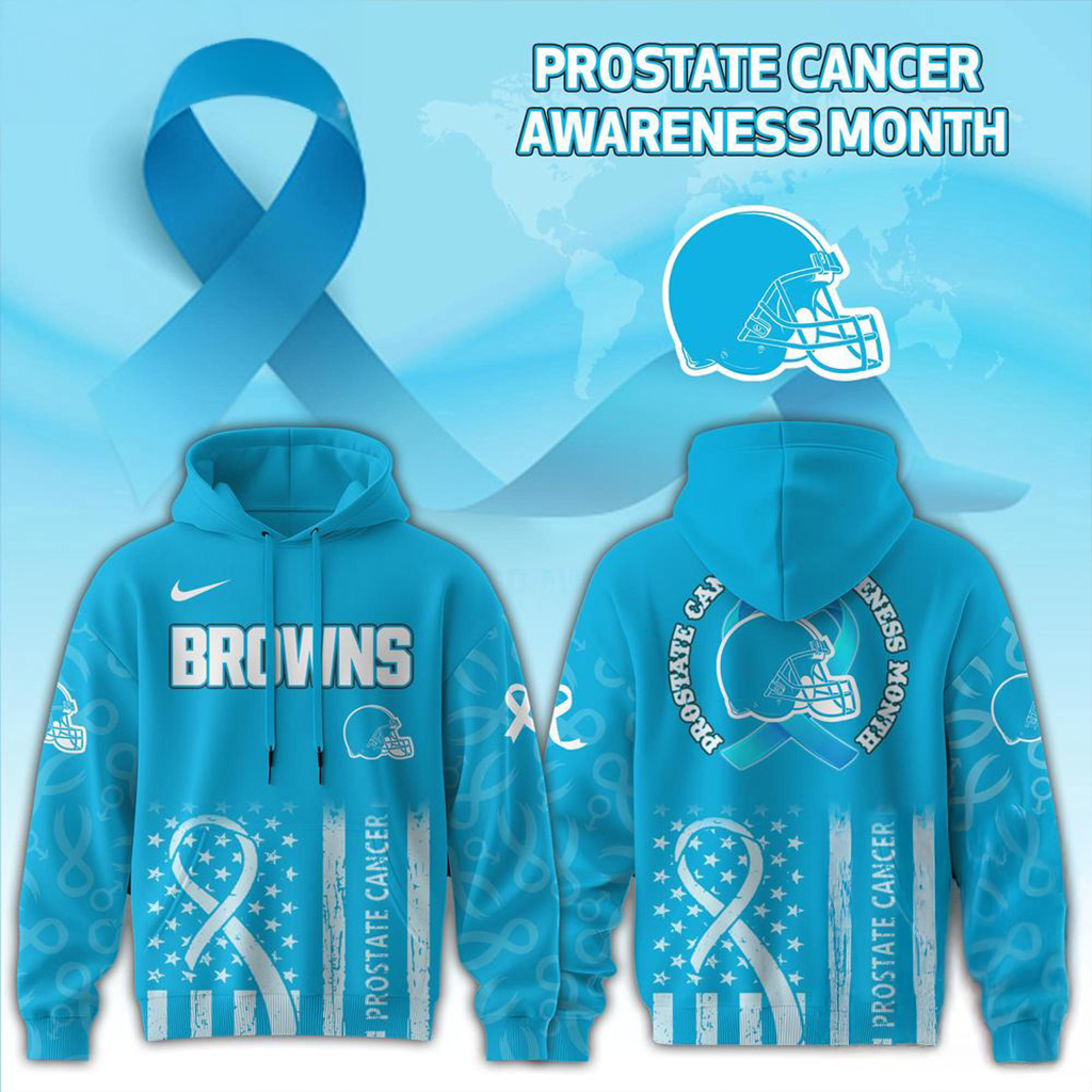 Cleveland Browns 2025 NFL Prostate Cancer Awareness Hoodie Cleveland Browns Merch Fans Gifts