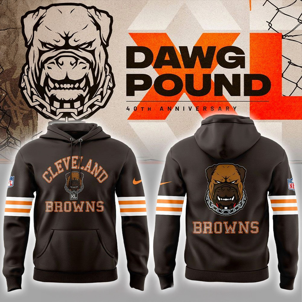 Cleveland Browns Dawg Pound 40Th Anniversary Hoodie Cleveland Browns Merch Gift For Fan
