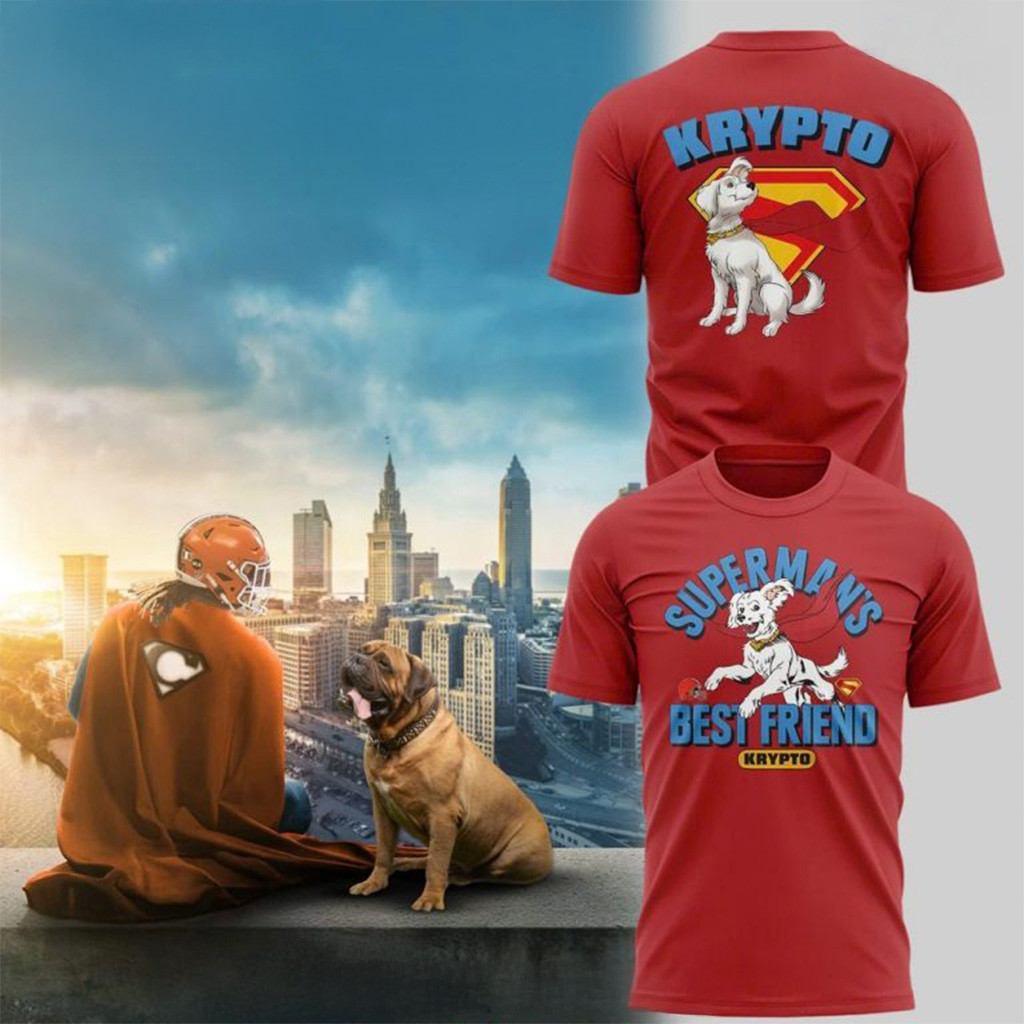Cleveland Browns Krypto Superman Best Friend T-Shirt Cleveland Browns Merch Fans Gifts