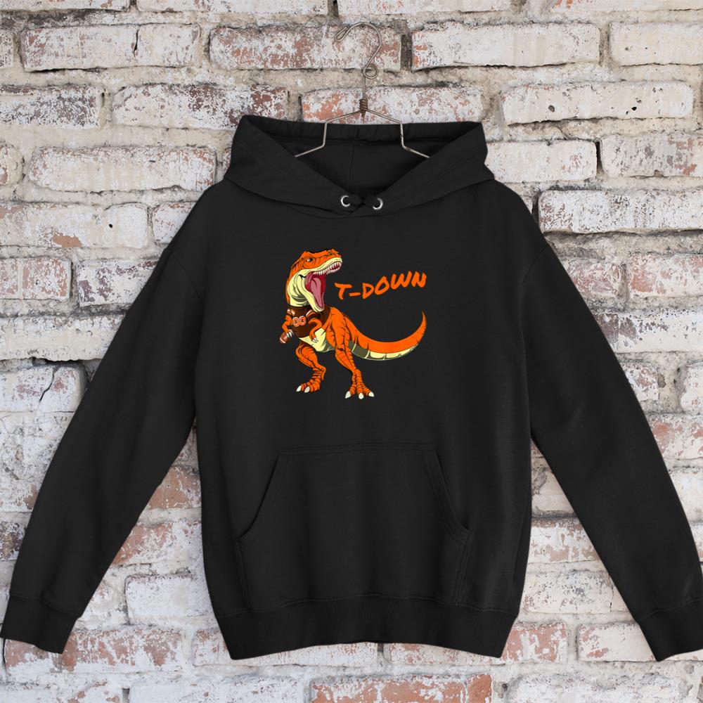 Cleveland Dinosaur Tyrannosaurus Rex Football Touchdown Kids Hoodie