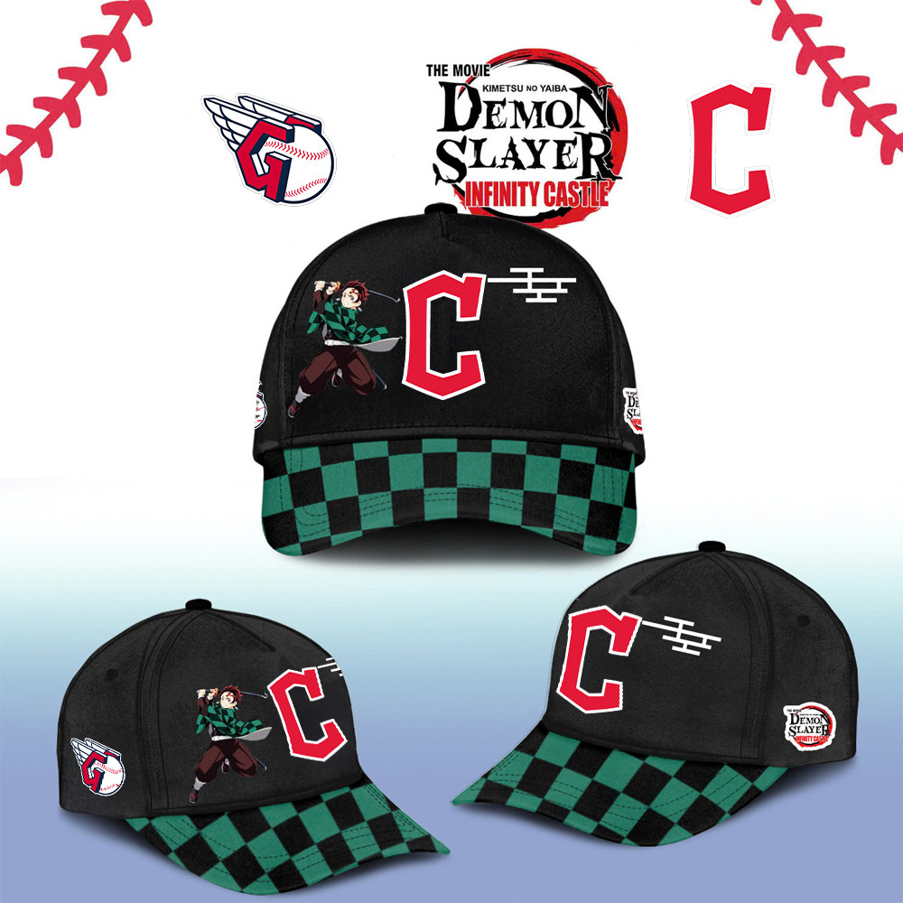 Cleveland Guardians Demon Slayer Tanjiro Cap 2025 Gift Ideas For Baseball Fans