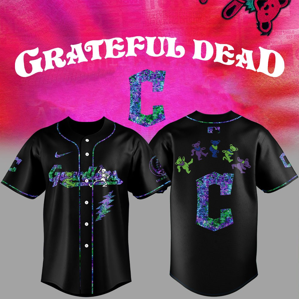 Cleveland Guardians The Grateful Dead Night Jersey MLB Merch Unique Gifts For Baseball Fans