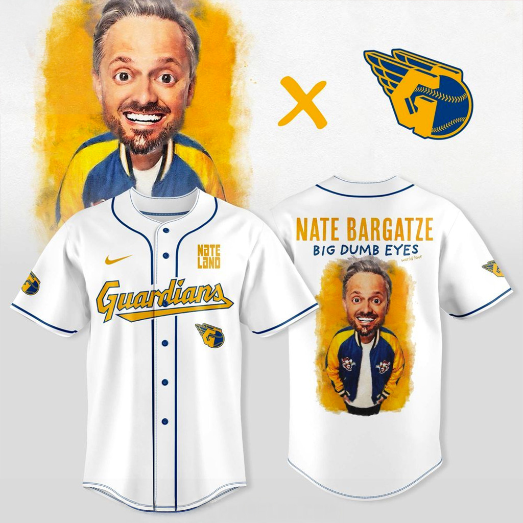 Cleveland Guardians X Nate Bargatze Big Dumb Eyes World Tour Jersey Cleveland Guardians Merch