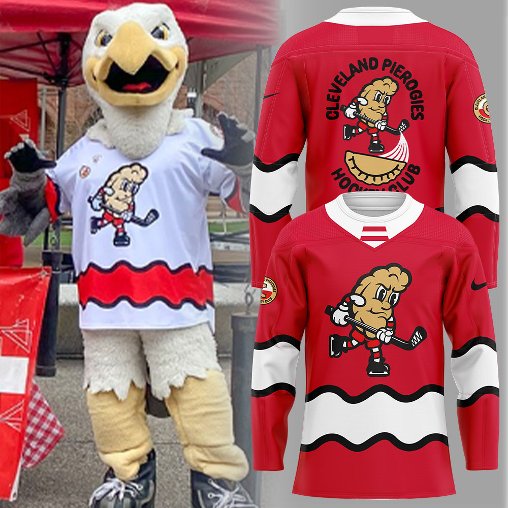 Cleveland Monsters Pierogies Uniform Red Jersey Gift Ideas For Hockey Lovers
