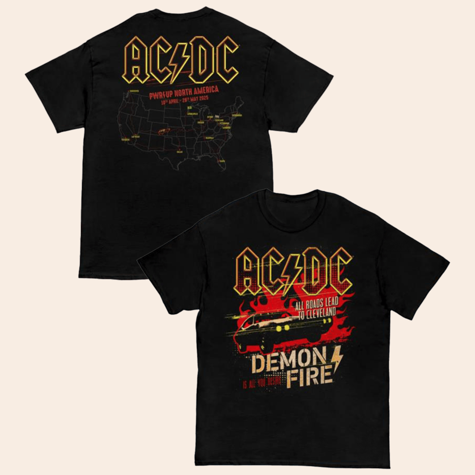 Cleveland PWR Up Tour T-Shirt ACDC Merch Best Birthday Gifts For Music Lovers BFF Gifts Ideas