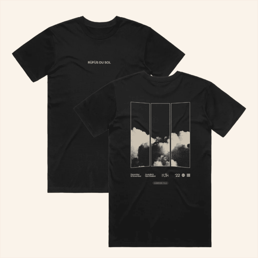 Clouds Black T-Shirt Rufus Du Sol Merch Gift Ideas For Music Lovers Best Friend Birthday Gifts