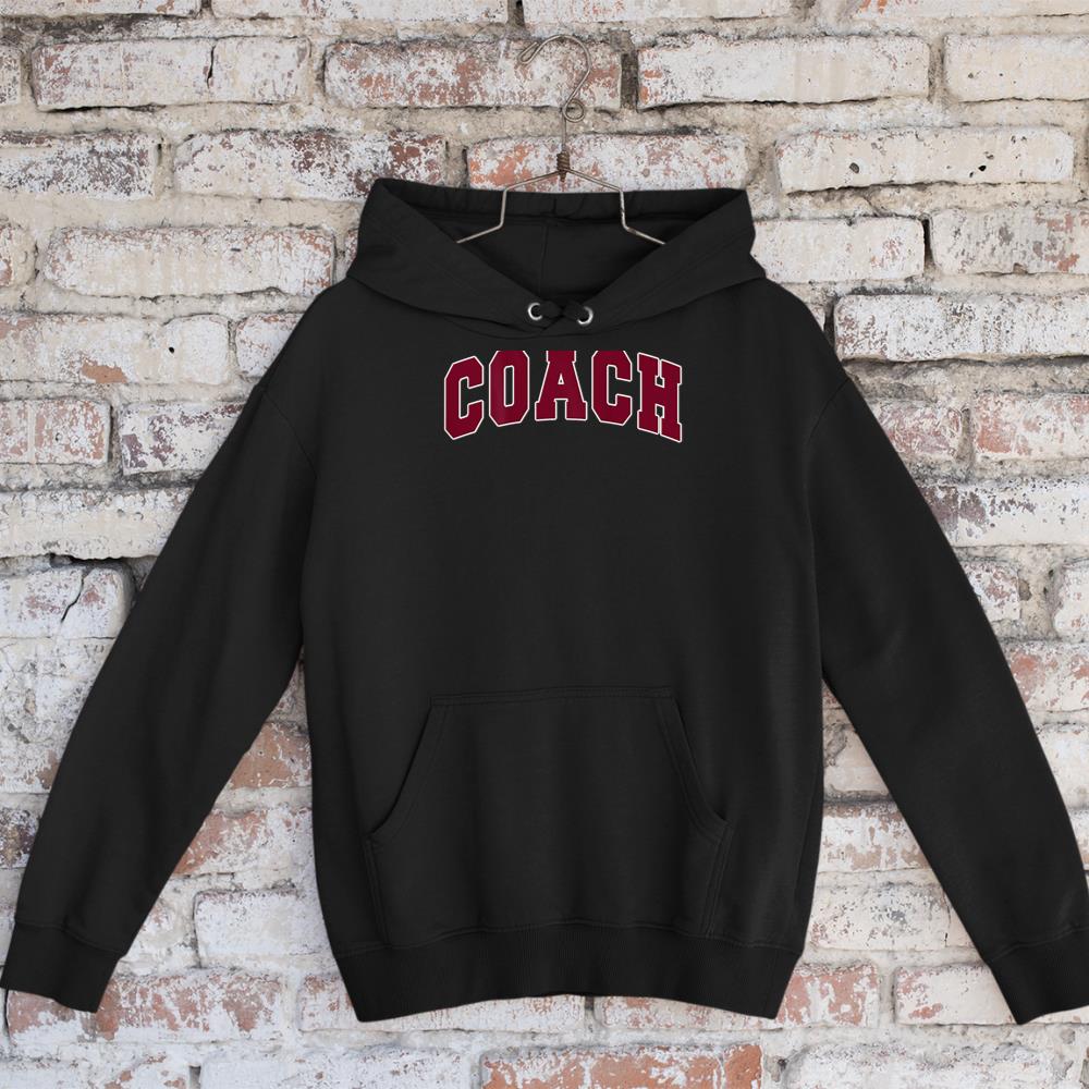 Coach Sports Trainer Vintage Varsity Team Red on the back Hoodie
