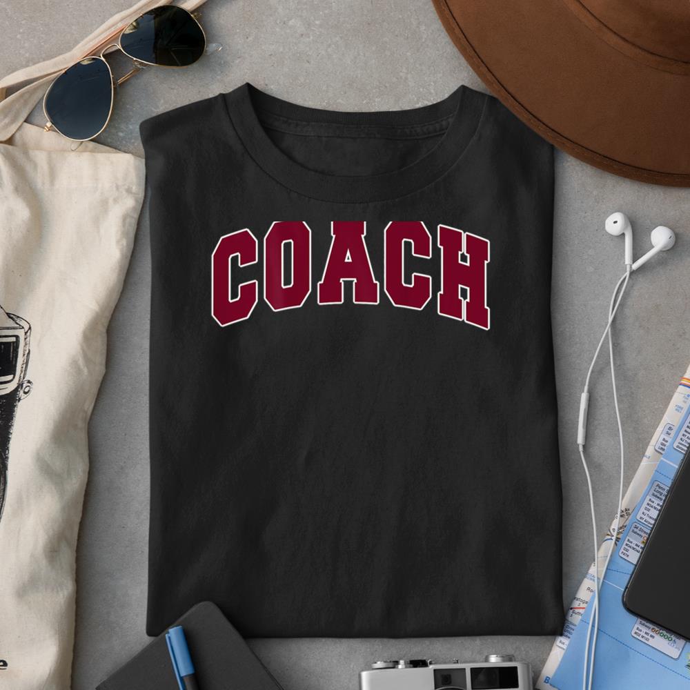 Coach Sports Trainer Vintage Varsity Team Red on the back T-Shirt