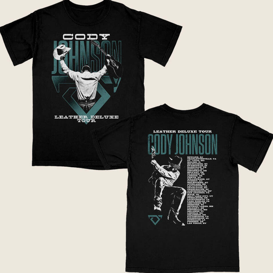 Cody Johnson Merch Leather Deluxe Photo Tour T-Shirt Present For Dad Birthday Gifts For Friends