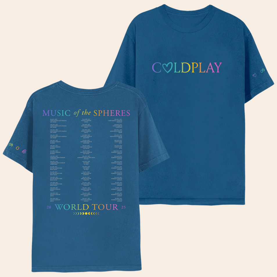 Coldplay Heart Shirt Tour 2025 Merch Great Music Lover Birthday Gift Ideas For Men Or Boyfriend