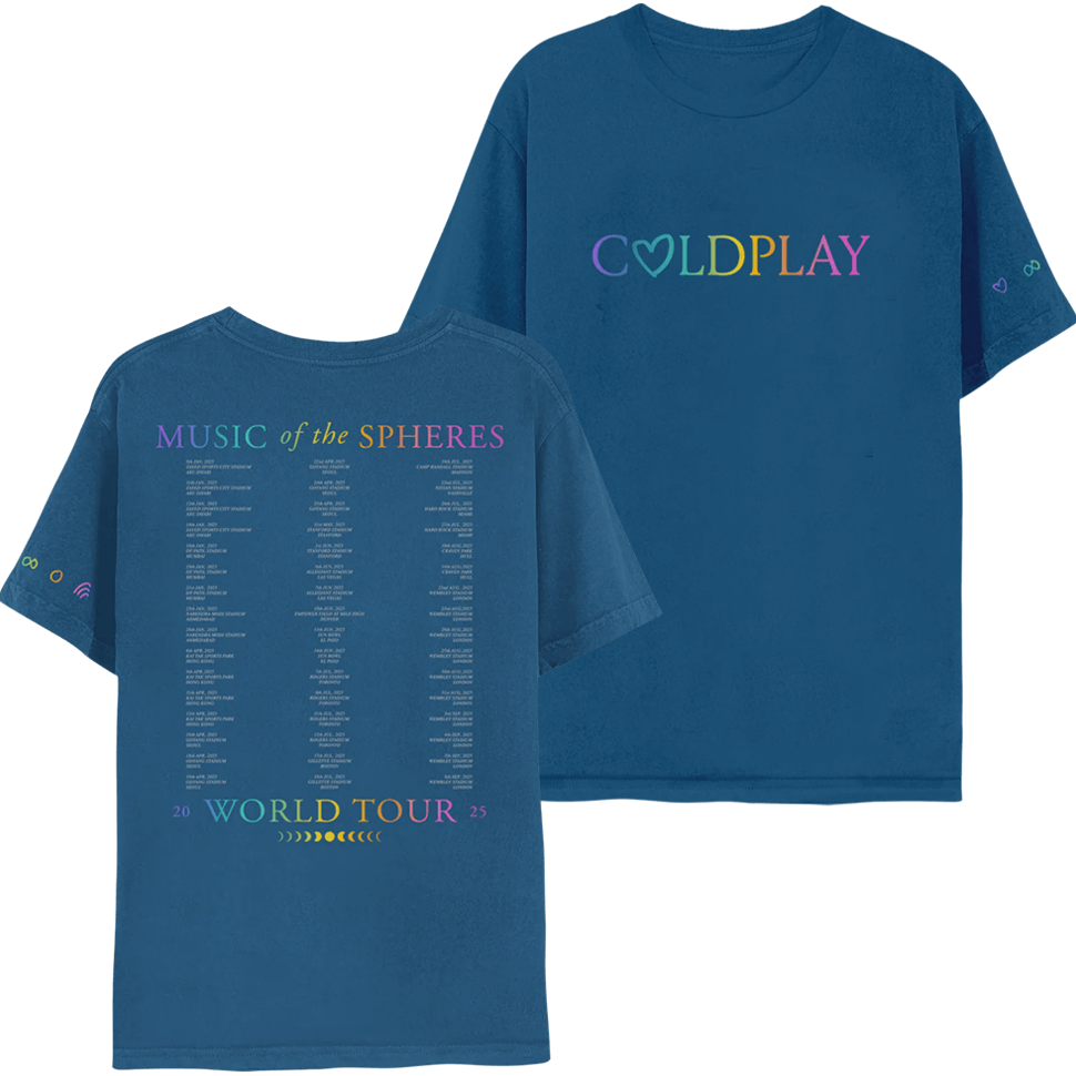 Coldplay Heart Shirt Tour 2025 Merch Great Music Lover Gift Ideas For Men Or Boyfriend