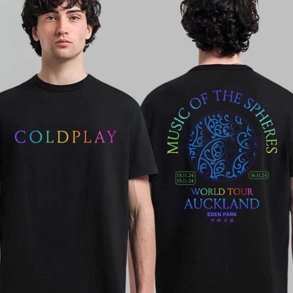 Coldplay Merch Music Of The Spheres World Tour Auckland At Eden Park On November 2024 T-Shirt