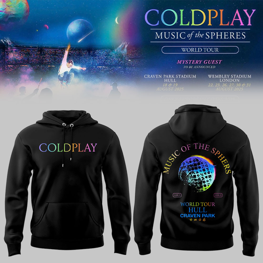Coldplay Music Of The Spheres Black Hoodie Gift Ideas For Music Lovers
