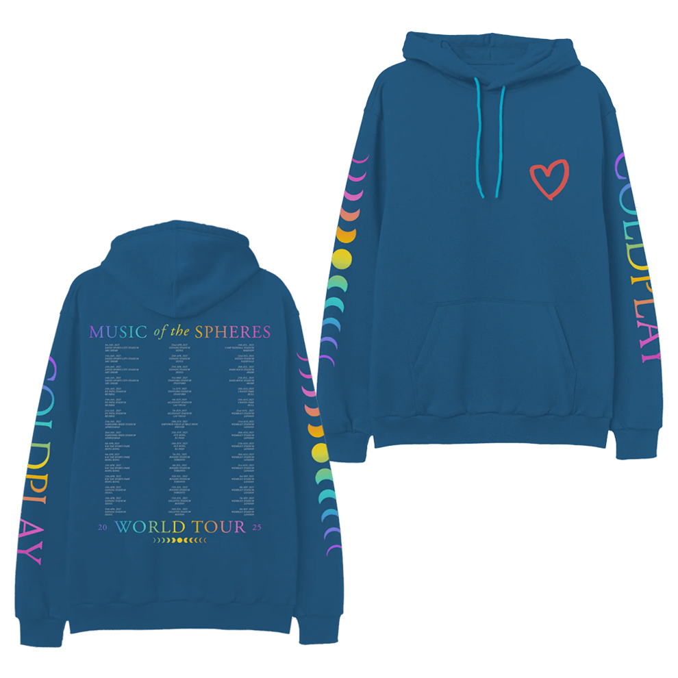 Coldplay Tour 2025 Hoodie Heart Graphic Hoodie Cozy Gift For Music Lovers In Any Season