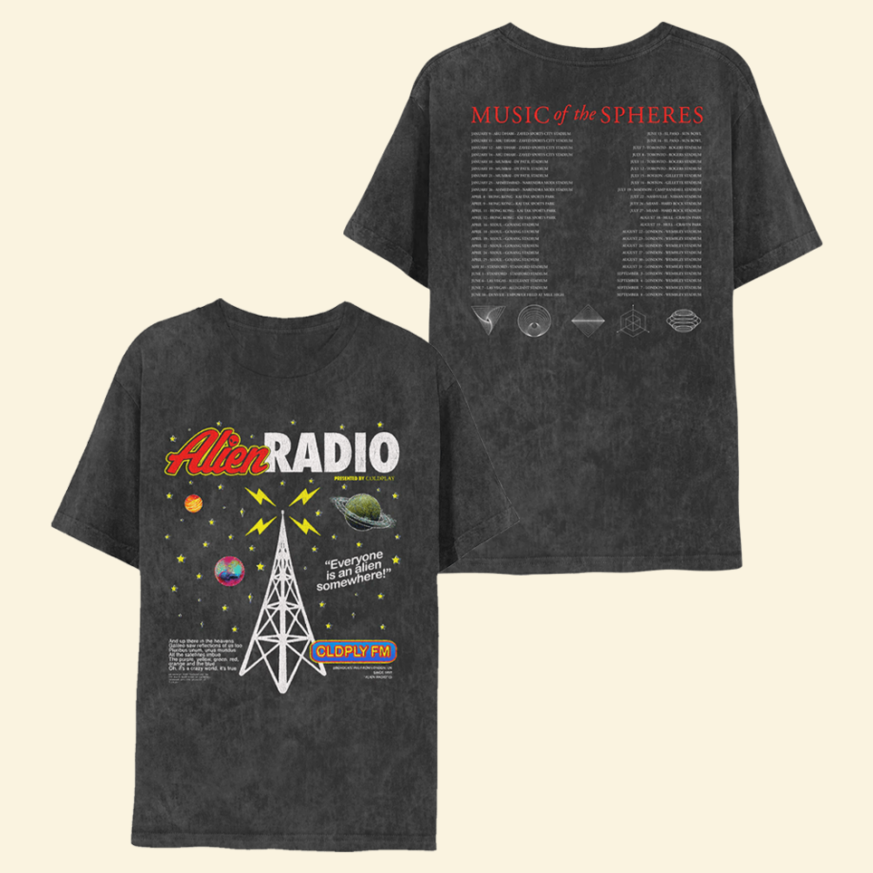 Coldplay Tour 2025 Shirt Alien Radio T Shirt Music Merch Gift Ideas For Fans Of All Ages