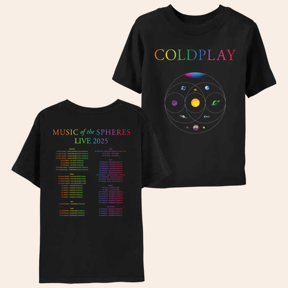 Coldplay Tour 2025 Shirt Music Of The Spheres Gifts For Men Who Love Bands And Festivals