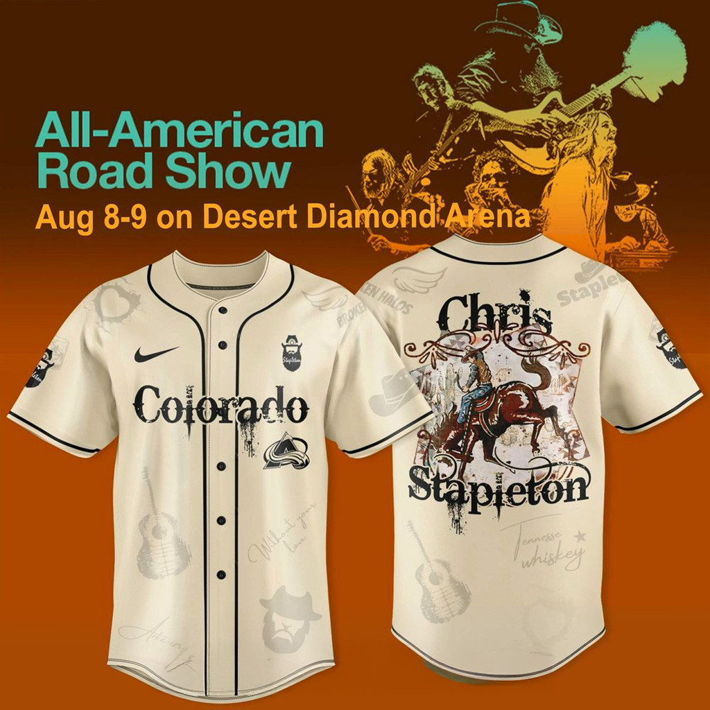 Colorado Avalanche X Chris Stapleton All American Road Show 2025 Jersey Fan Merch Gifts For Dad