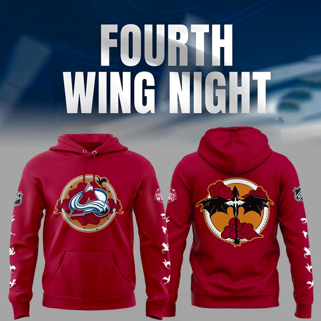 Colorado Avalanche X Fourth Wing Night Hoodie Fan Merch Gifts For Husband