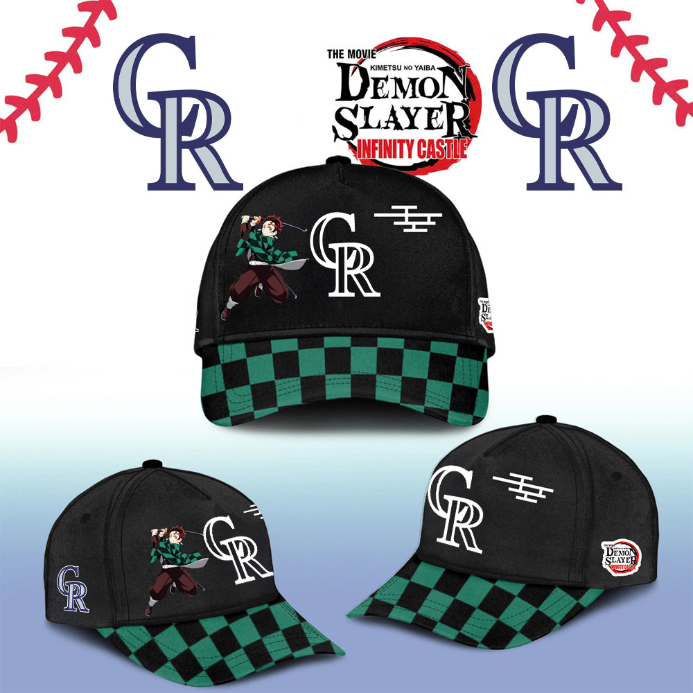 Colorado Rockies Demon Slayer Tanjiro Cap 2025 Gift Ideas For Baseball Fans