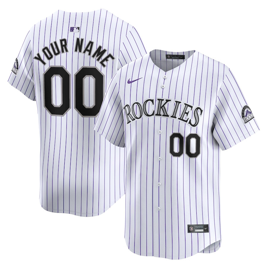 Colorado Rockies Home Limited Custom YOUTH Jersey - White - JS289