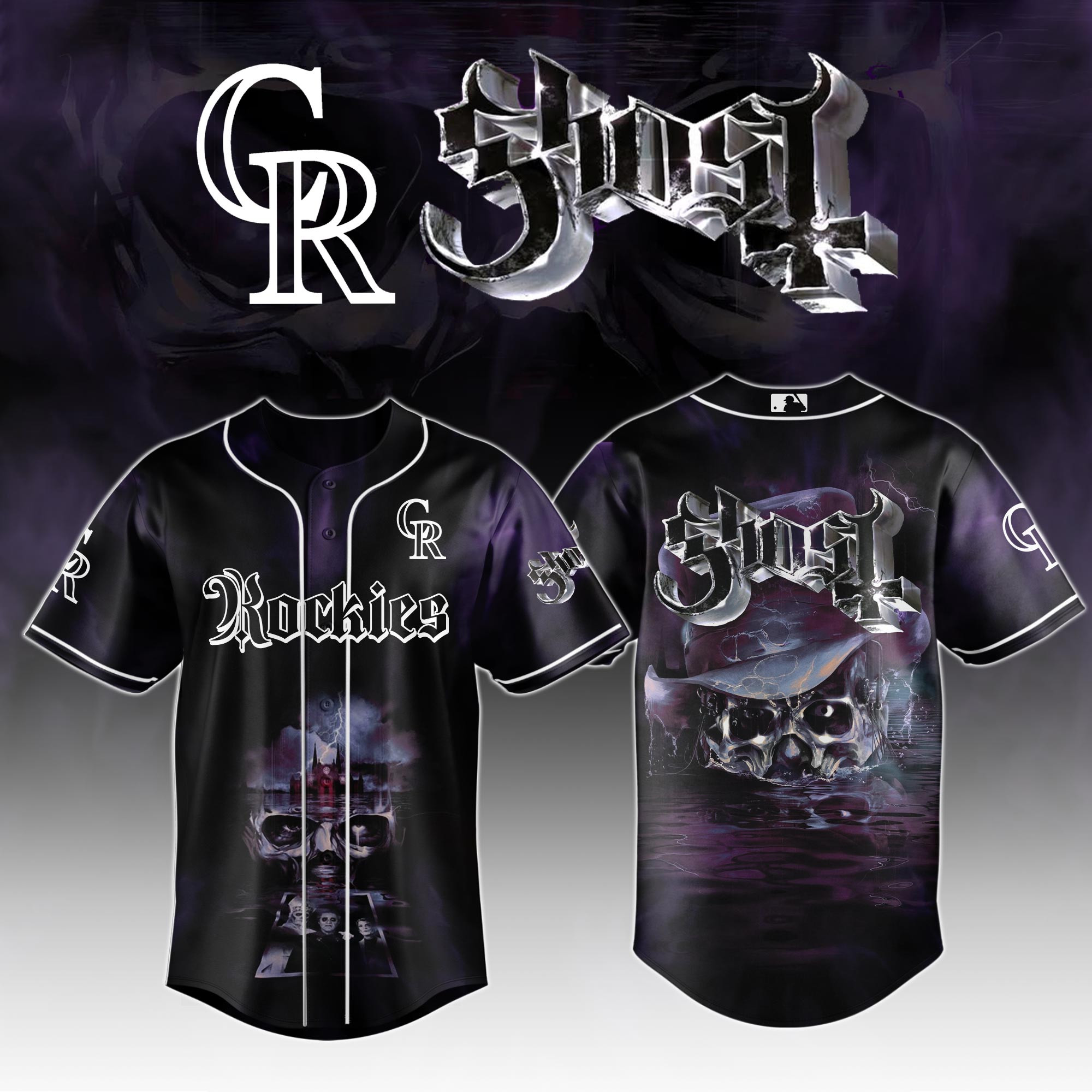 Colorado Rockies Mlb X Ghost Skeletour World Tour Baseball Jersey For Fans
