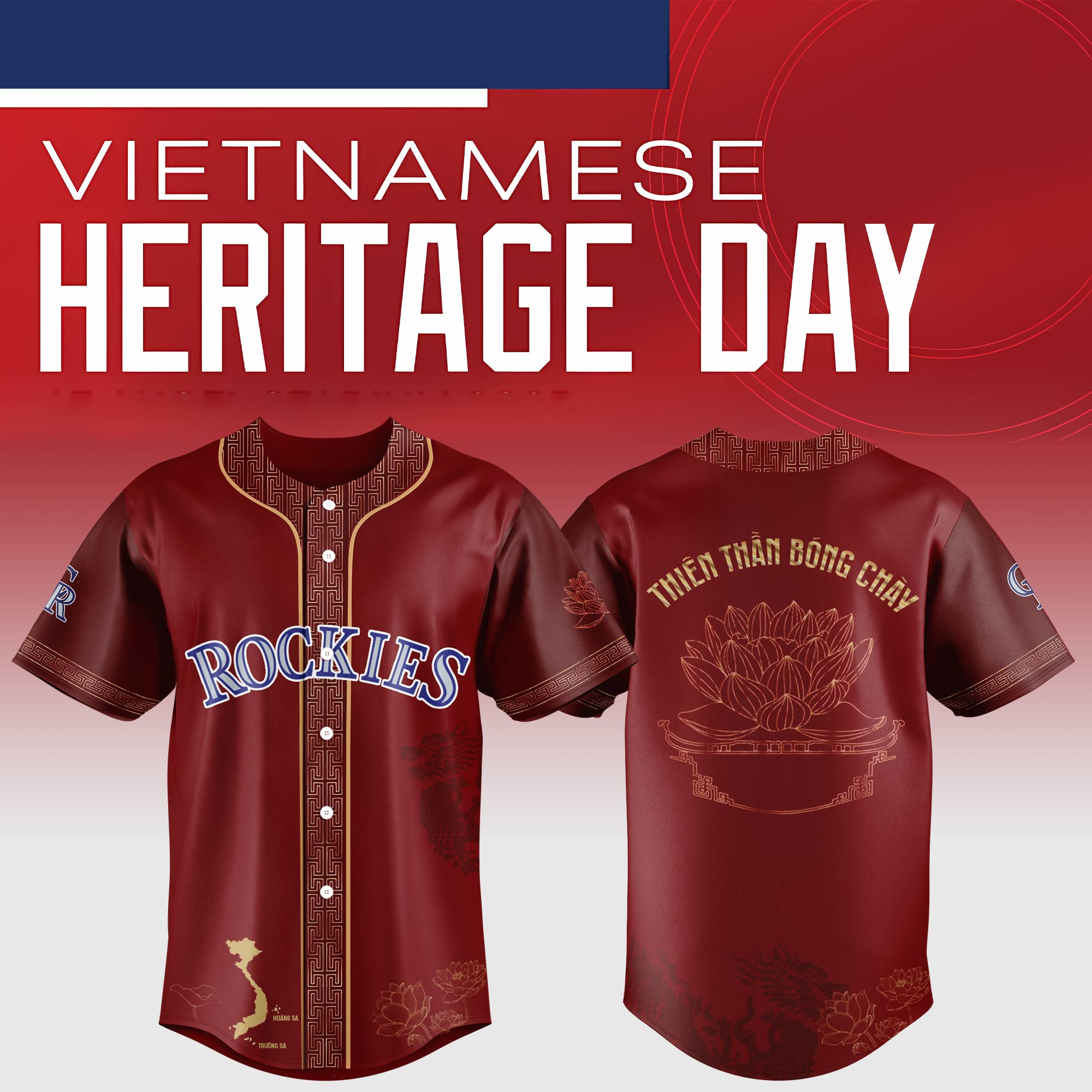 Colorado Rockies Mlb X Vietnamese Heritage Night Baseball Jersey For Fans