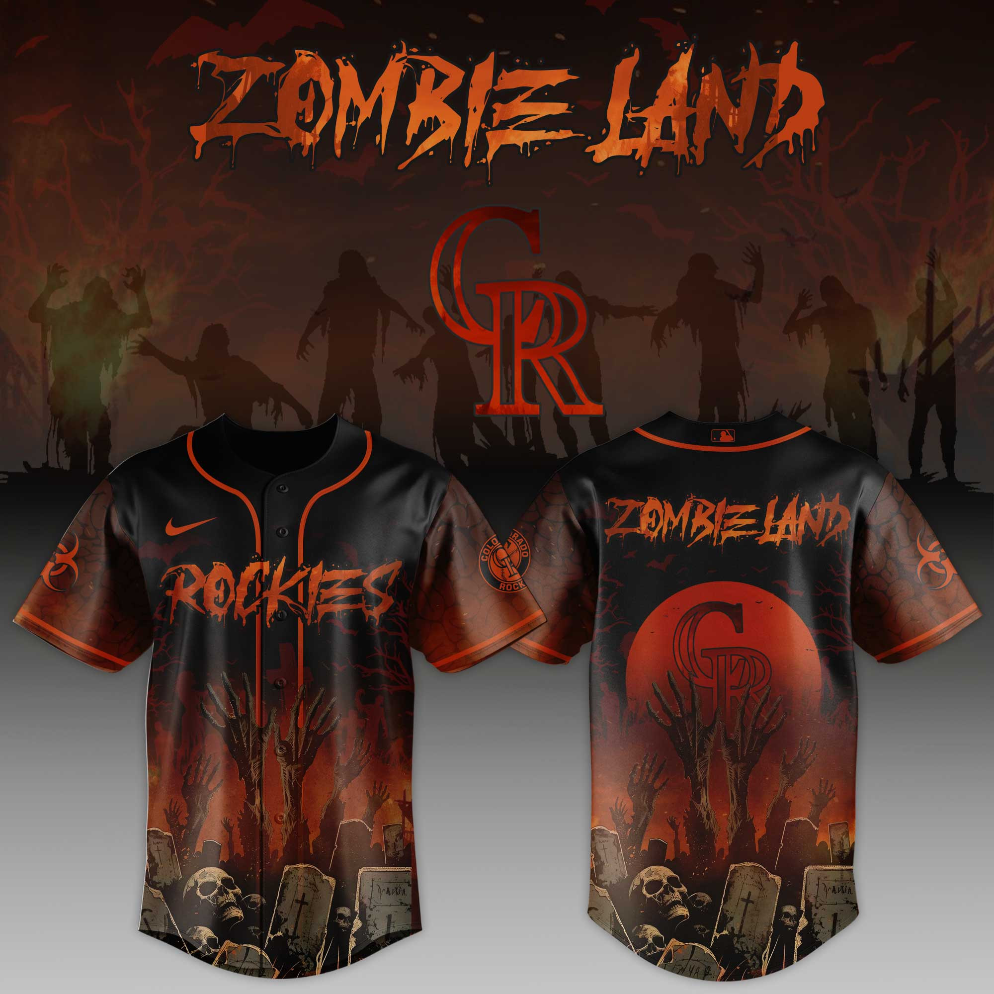 Colorado Rockies Mlb X Zombie Land Baseball Jersey For Fans