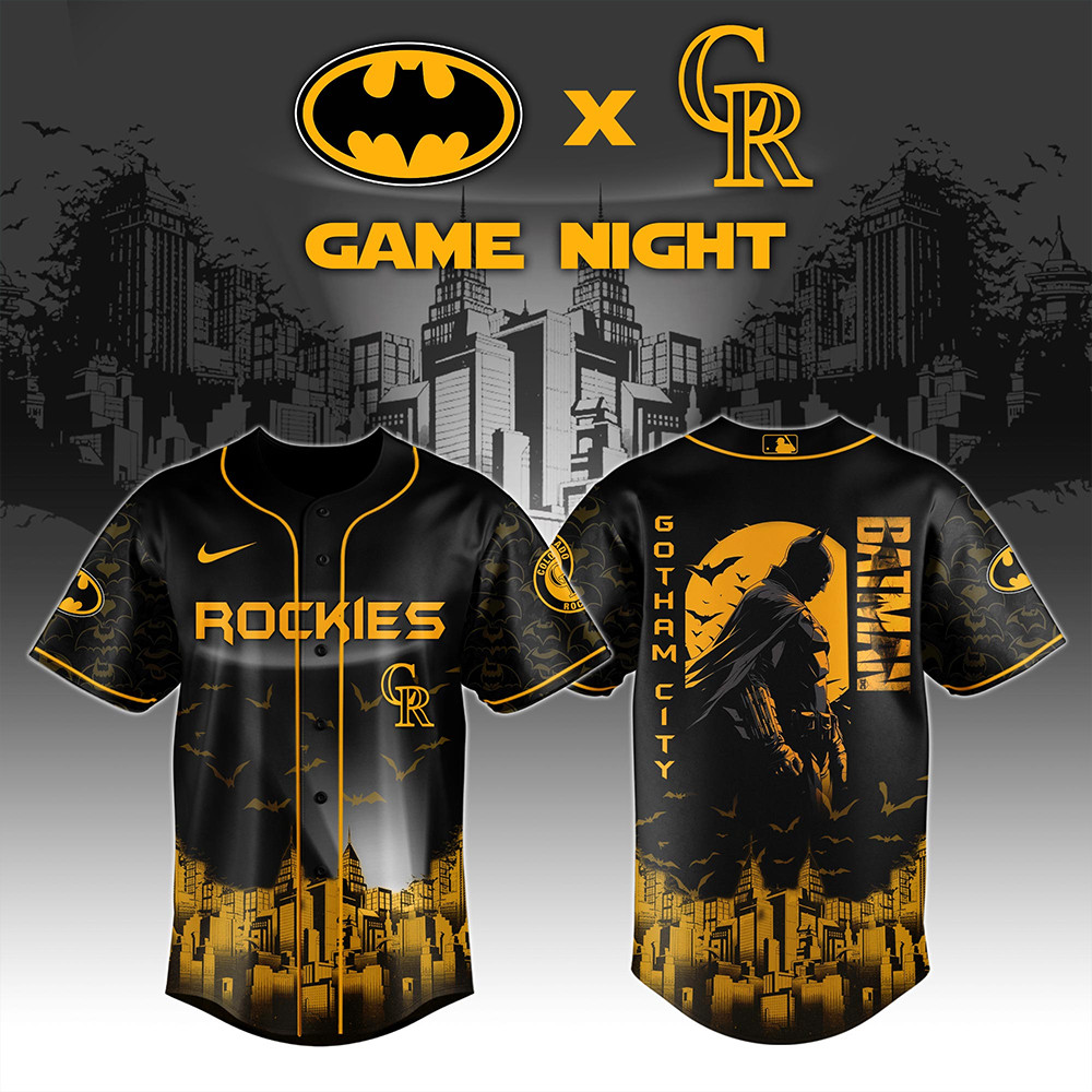 Colorado Rockies x DC Batman Game Night Jersey Gifts For Baseball Lovers