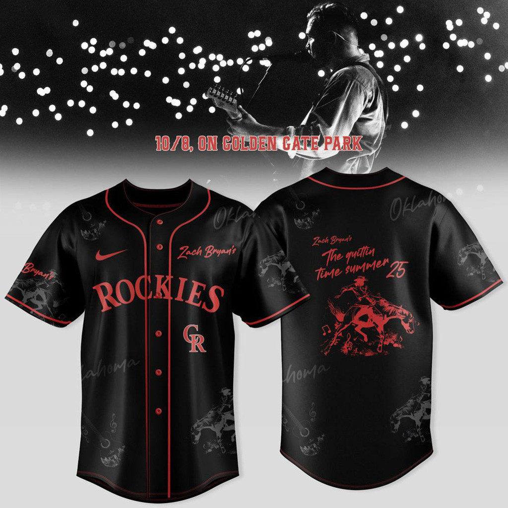 Colorado Rockies X Zach Bryan Summer Tour Baseball Jersey Colorado Rockies Merch Him Gifts
