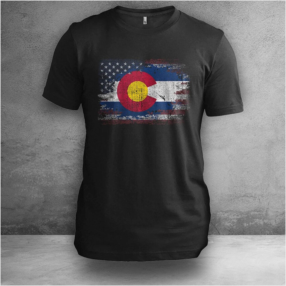Colorado USA Flag Vintage Colorado T-Shirt Cool Patriotic Shirts Cool Uncle Birthday Gifts