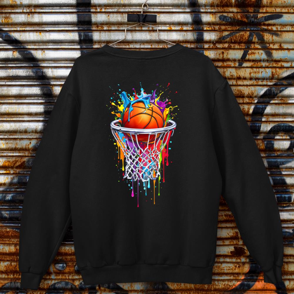 Colorful Basketball Dripping Splash Funny Players Design Sweatshirt