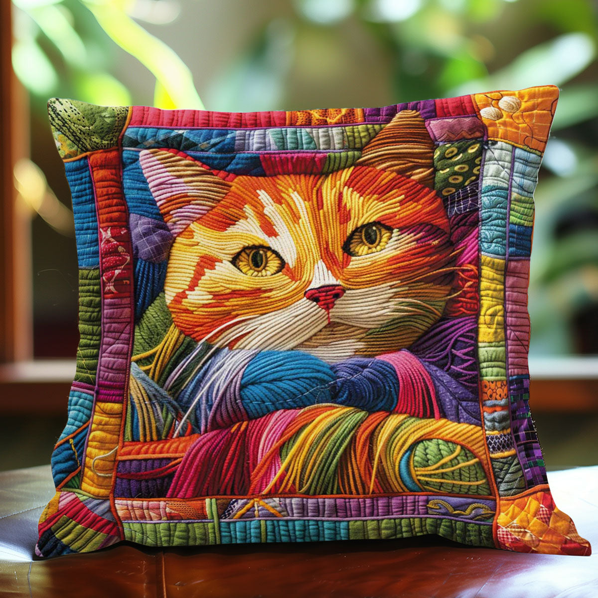 Colorful Cat Quilt Pillow Case Sofa Pillow Covers Themed Top Gifts For Cat Lovers