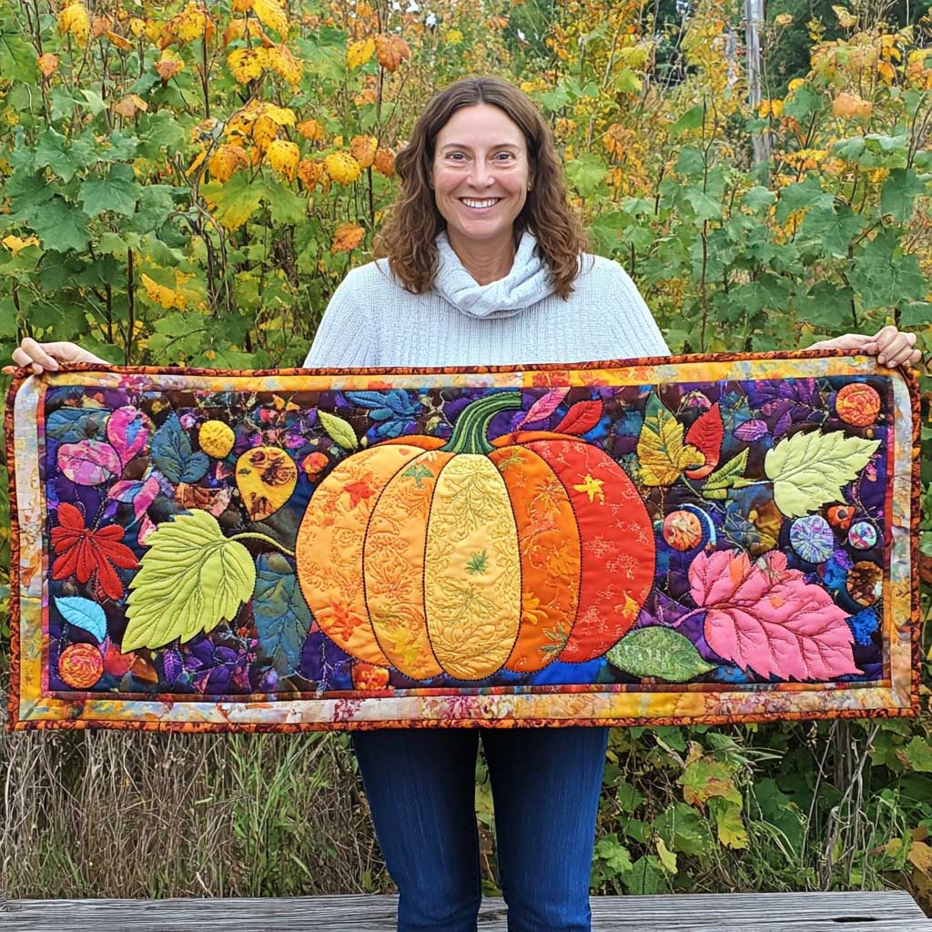 Colorful Pumpkin Quilted Table Runner Target Pumpkin Fall Decor Table Runner Autumn Gifts Ideas