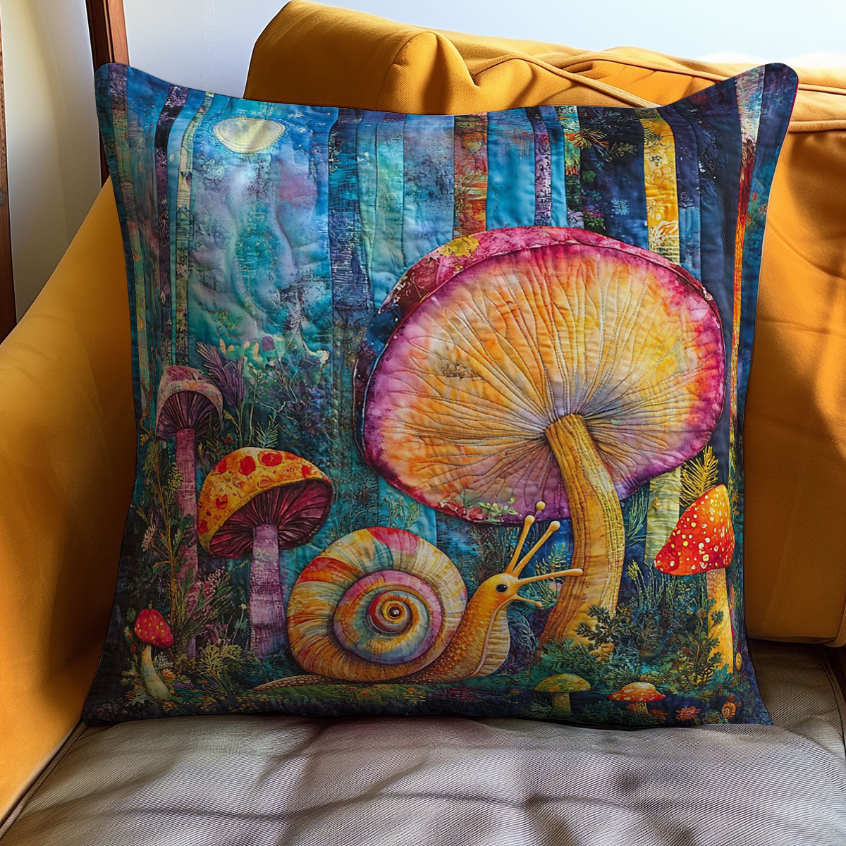 Colorful Snail Quilt Pillow Case Square Pillow Covers Theme Items Best Xmas Presents For Her