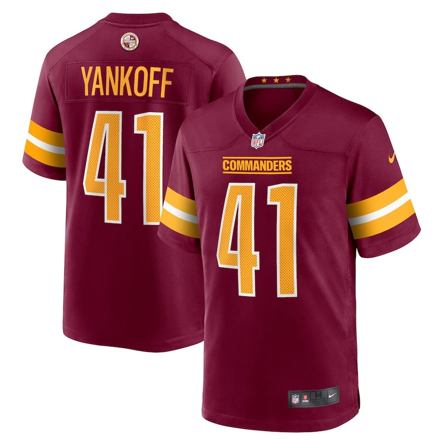 Colson Yankoff 41 Washington Commanders Game Men Jersey - Burgundy - JS675