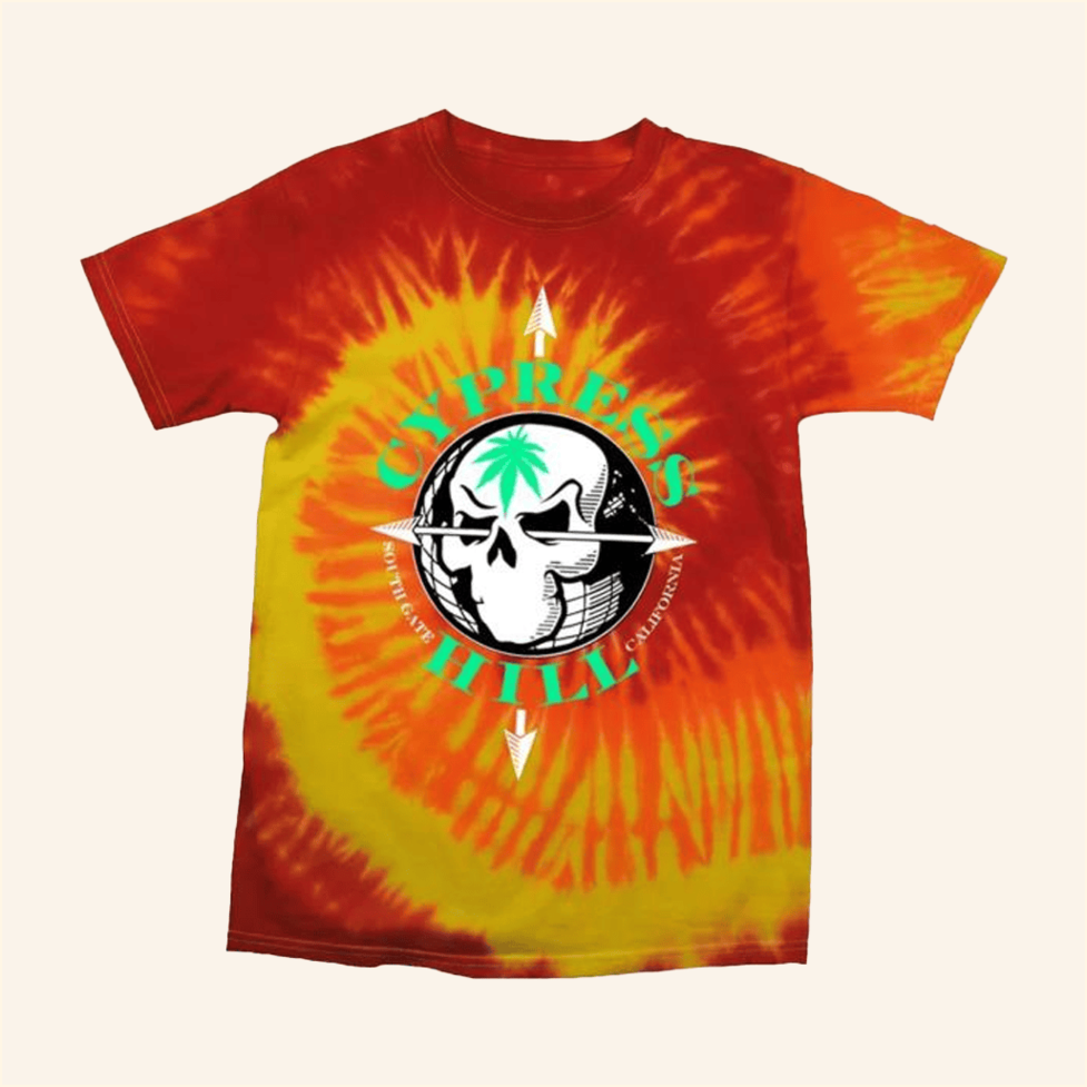 Compass Skull Blaze Tie Dye T-Shirt Cypress Hill Merch Him Birthday Gifts BFF Gifts Ideas
