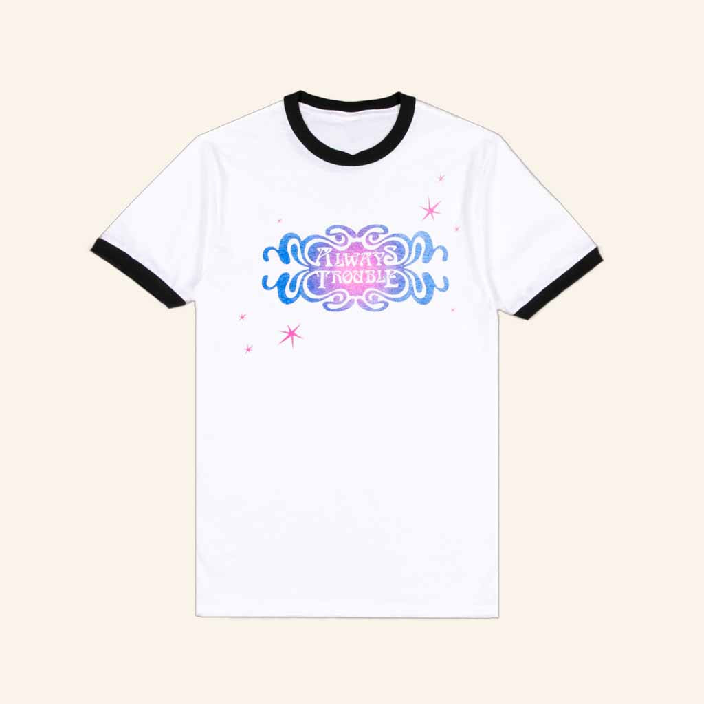 Complex Merch Selena Gomez Always Trouble Ringer T-Shirt Birthday Ideas For Sister