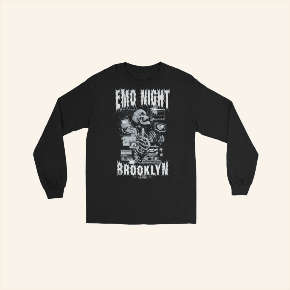 Computer Skeleton Long Sleeve Shirt Emonightbk Merch Birthday Gift Ideas Christmas Presents