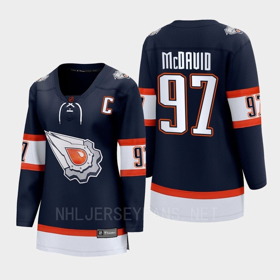 Connor McDavid 97 Edmonton Oilers 2022 Special Edition 2.0 Women Breakaway Player Retro Jersey Navy - JS865