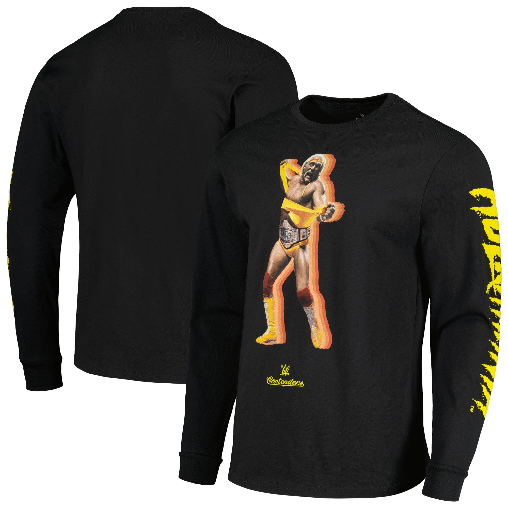 Contenders Clothing Black Hulk Hogan Wordmark Brother Long Sleeve Tshirt Hulk Hogan Merch