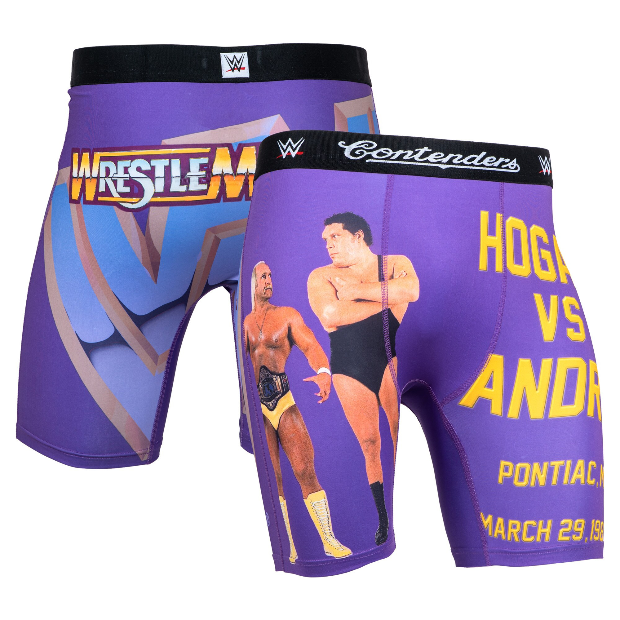 Contenders Clothing Purple Wrestlemania Iii Hulk Hogan Vs Andre The Giant Boxer Briefs Hulk Hogan Merch