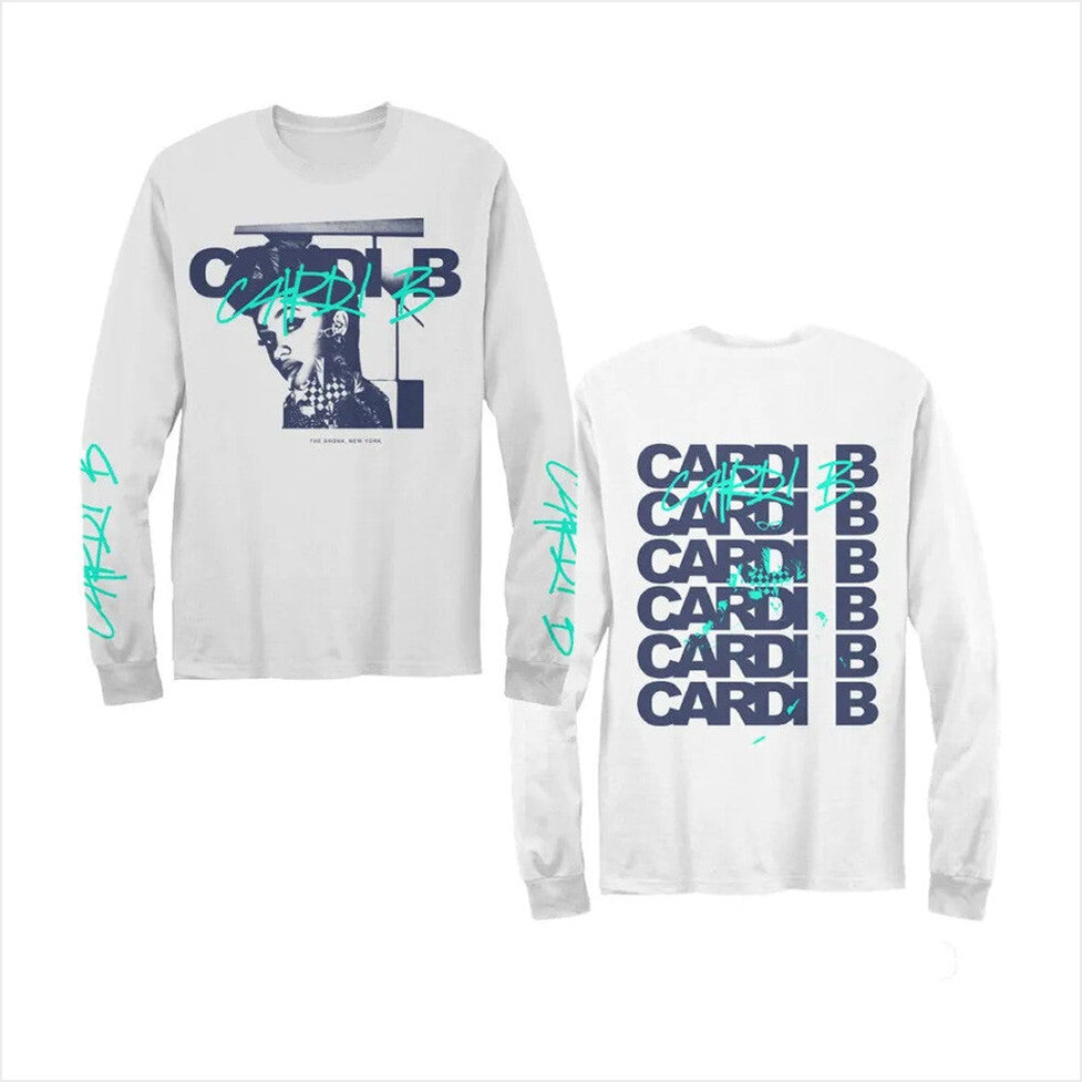 Contrast Cardigan Long Sleeve T-Shirt Cardi B Merch Best Birthday Gifts For Best Friend