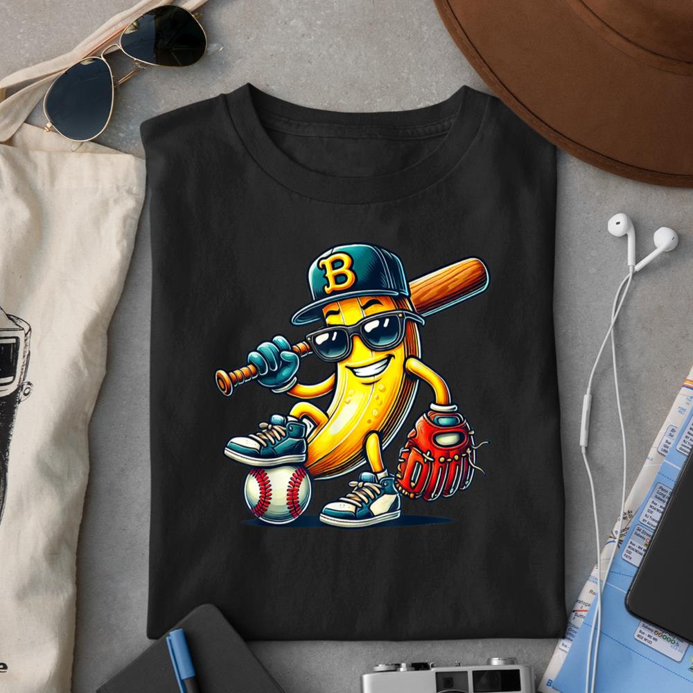 Cool Banana Baseball Player Funny Sports Lover T-Shirt