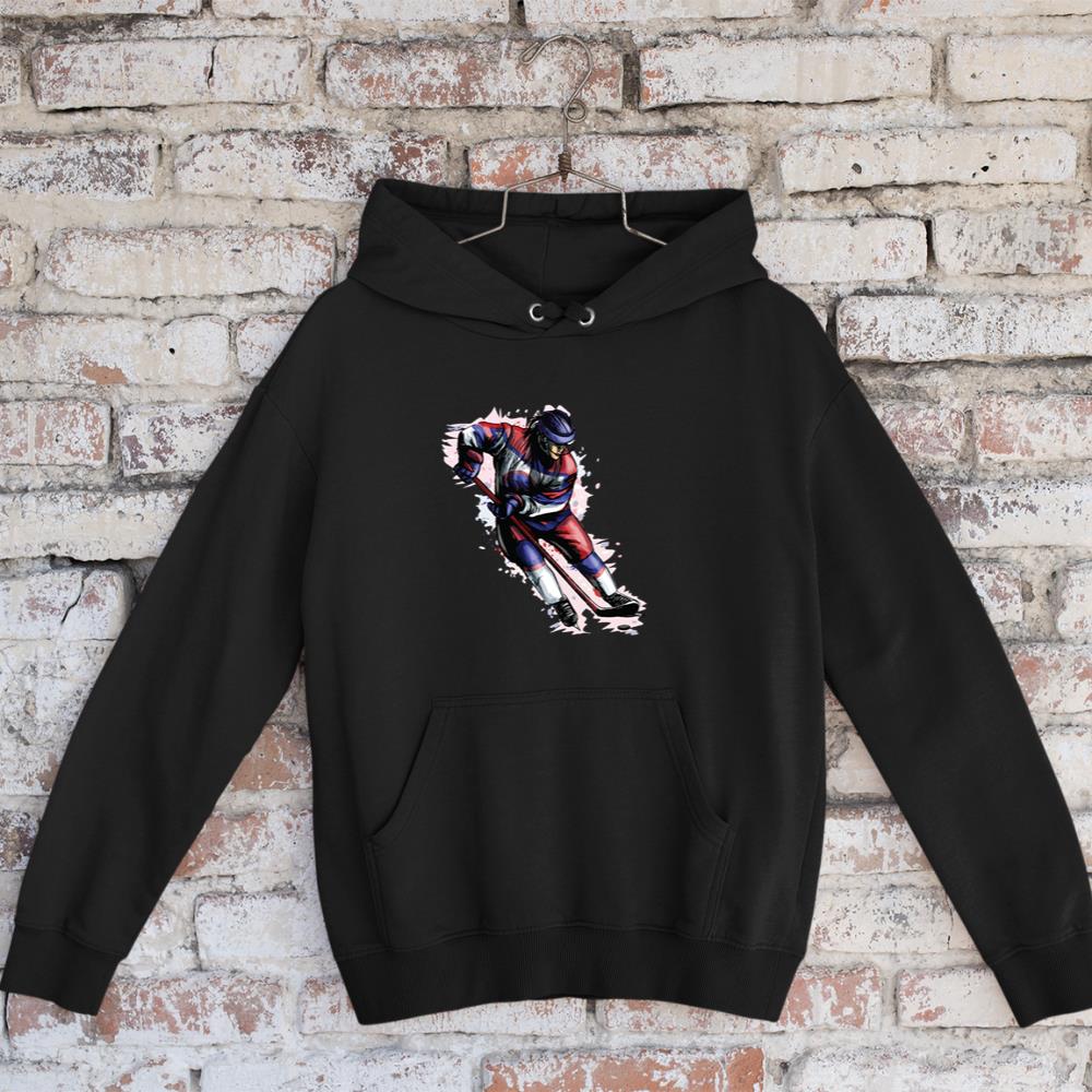 Cool Ice Hockey Graphic Long Sleeve Hoodie