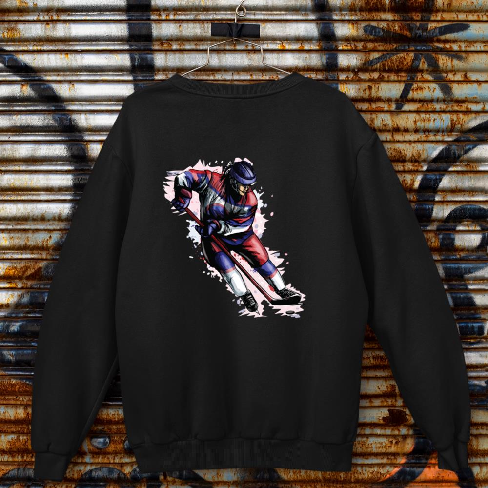 Cool Ice Hockey Graphic Long Sleeve Sweatshirt