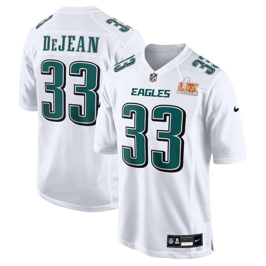 Cooper DeJean 33 Philadelphia Eagles Super Bowl LIX Fashion Game Jersey - Tundra White - JS689